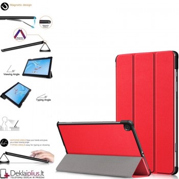 Dirbtinės odos atverčiamas dėklas planšetei - raudonas (Samsung Tab S6 Lite 10.4 (P610/P615)-S6 Lite 2022 (P613/P619)-Tab S6 Lite 2024 (P625/SM-P620NZAAEUE)